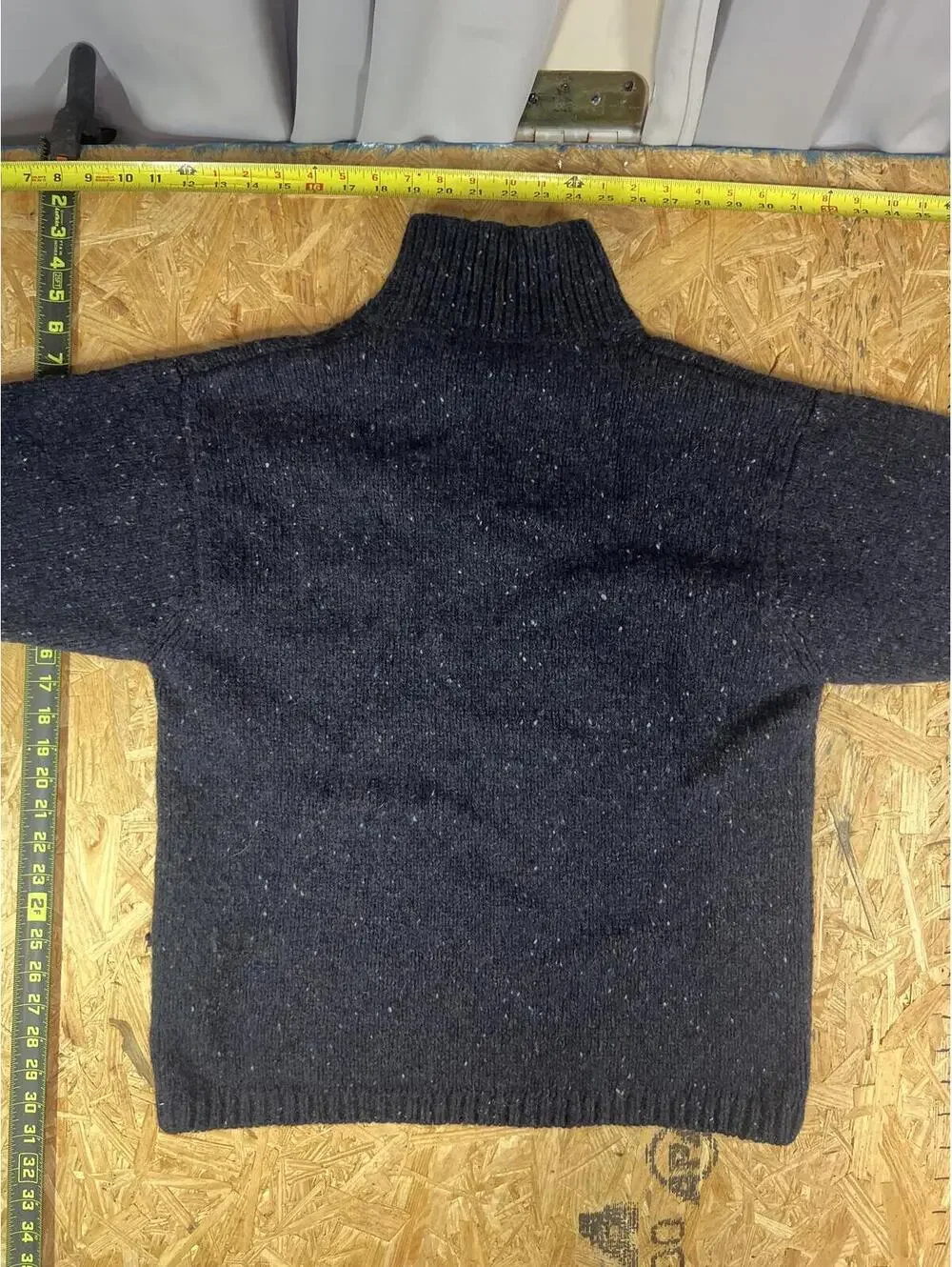Eddie Bauer Men's Navy Blue 100% Wool Half-Zip Sweater Medium - Picture 5 of 5